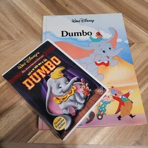 Classic Walt Disney Dumbo Anniversary Edition DVD & Vintage Kids Book 1986